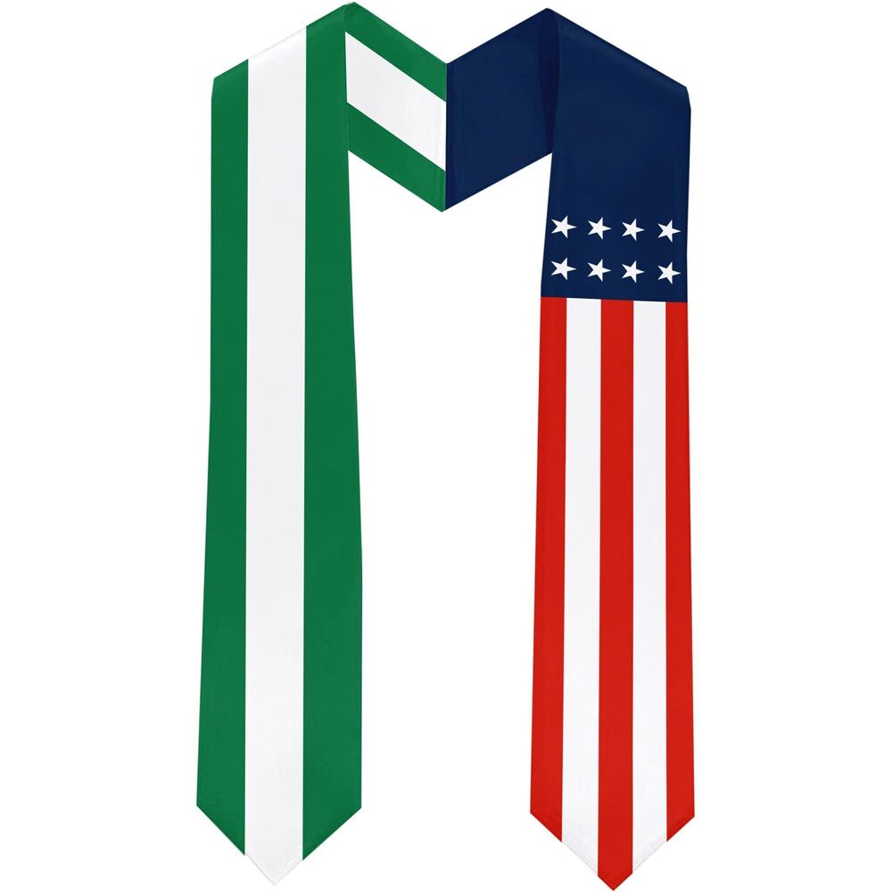 2918 Nigeria Flag International Students Graduation Sash Stole Scarves 180
